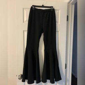 Ruffle Hem Flare Leg Pants